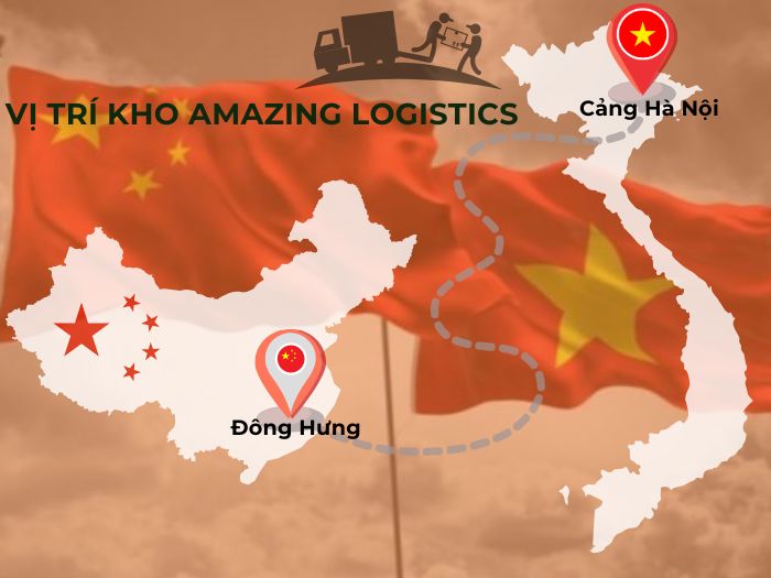 Vị trí kho Amazing Logistics nằm tại 2 khu vực đắc địa. Là Đông Hưng (Quảng Tây, Trung Quốc) và Kho cảng Hà Nội (Việt Nam). Nơi đóng vai trò là trung tâm vận chuyển hàng hóa số 1 trong khu vực.