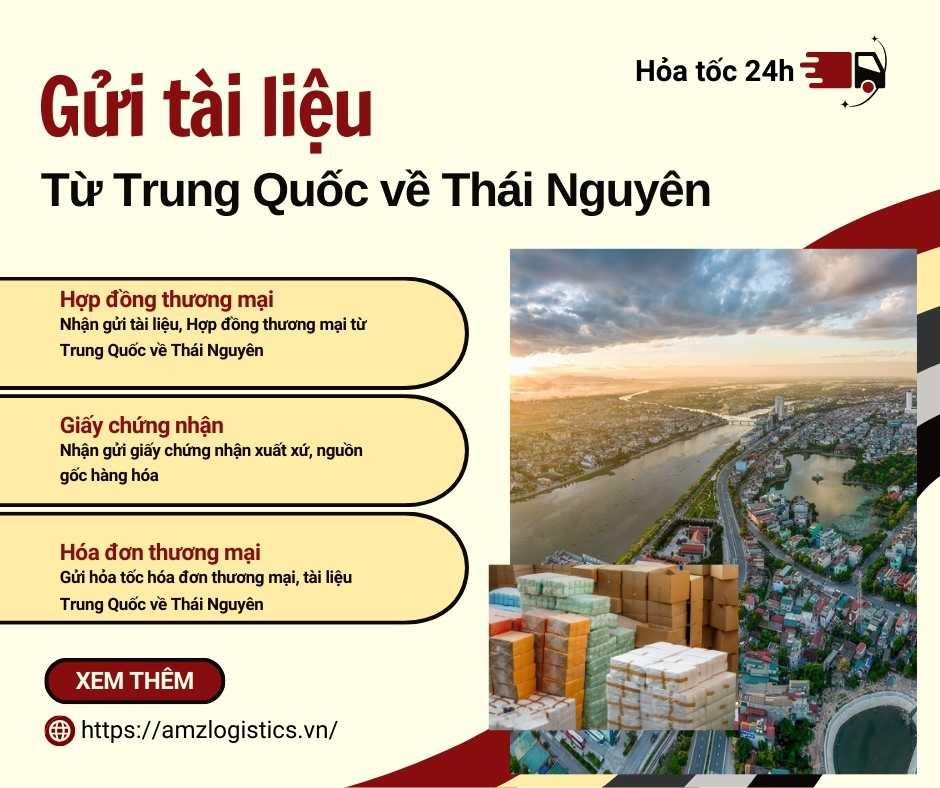 Gửi tài liệu từ Trung Quốc về Thái Nguyên nhanh 24h nhận hàng