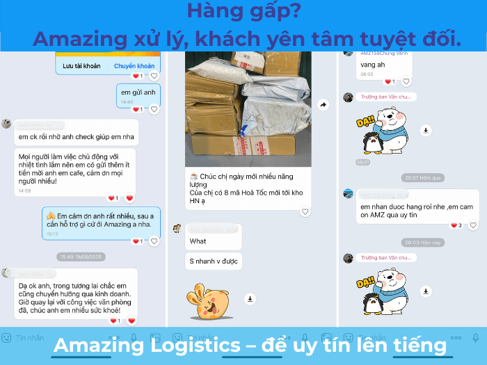Khách hàng Hải Dương phản hồi tích cực về dịch vụ gửi hàng hoả tốc từ Trung Quốc
