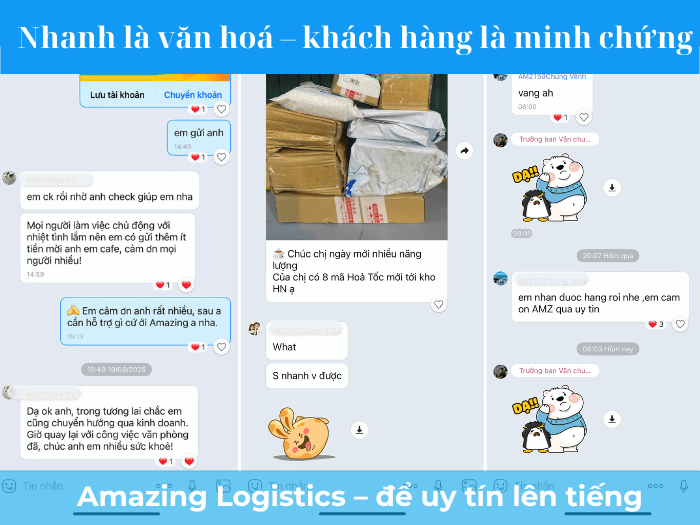 Khách hàng Hưng Yên tin tưởng dịch vụ hoả tốc từ Trung Quốc của Amazing Logistics, Giữ trọn niềm tin, nhận trọn lời khen
