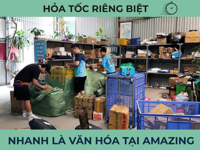 Kho Amazing Logistics tại Bắc Giang, hình ảnh hàng hóa ngăn nắp, thể hiện sự tận tâm phục vụ
