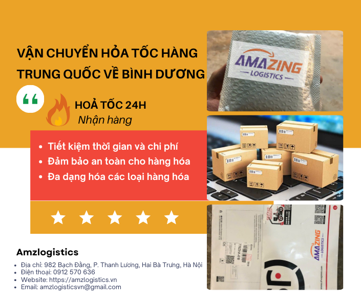 Vận chuyển hỏa tốc hàng Trung Quốc về Bình Dương nhanh nhất