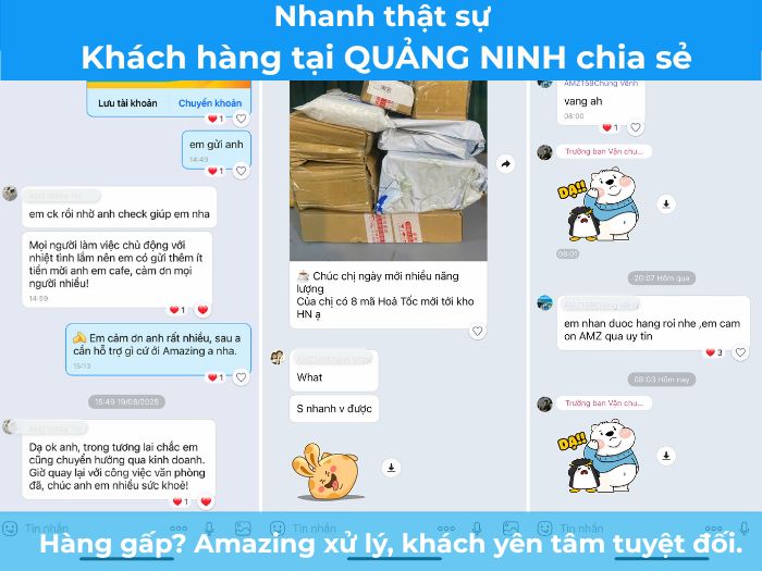 Zalo khách Quảng Ninh gửi lời khen: giao đúng cam kết, dịch vụ thân thiện, tận tâm
