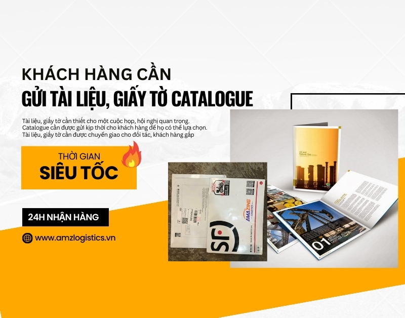 Khách hàng cần vận chuyển hàng các tài liệu, giấy tờ, catalogue từ Trung Quốc Việt Nam 24h 