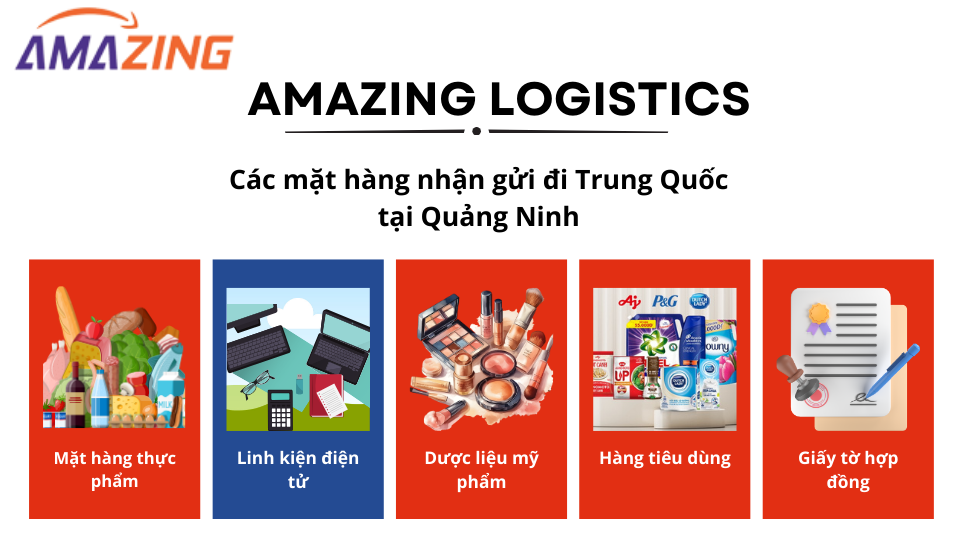 Các mặt hàng phổ biến Amazing nhận gửi đi Trung Quốc tại Quảng Ninh