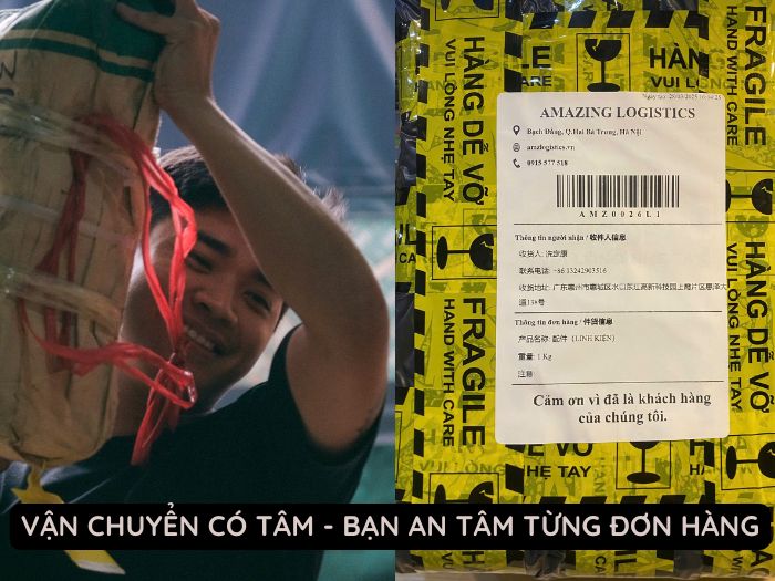 Hình ảnh nhân viên làm việc vui tươi, luôn nở nụ cười trên môi, vận chuyển có tâm, bạn an tam từng đơn hàng.