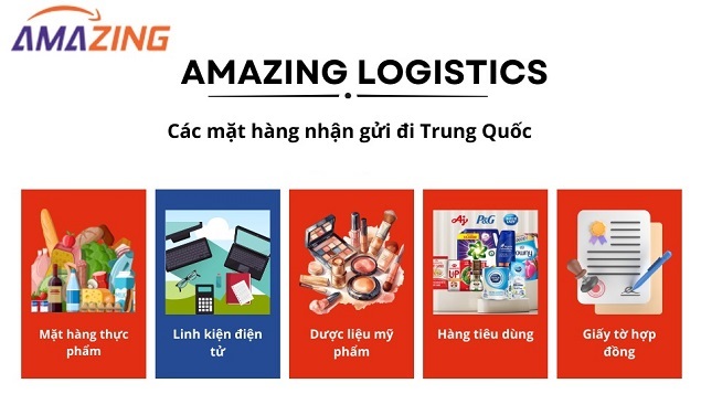 Các loại hàng hóa vận chuyển