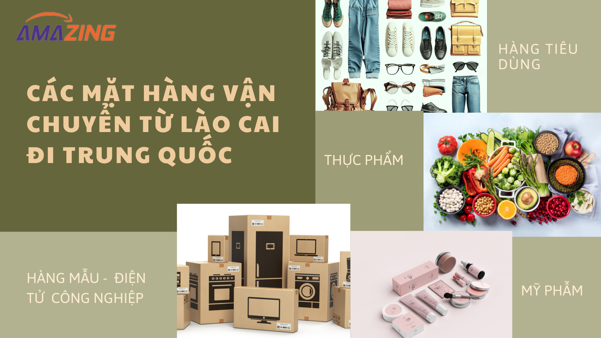 Các mặt hàng phổ biến Amazing nhận gửi đi Trung Quốc từ Lào Cai