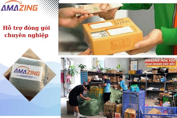 Đóng gói chuyên nghiệp và thu cước sau khi giao hàng