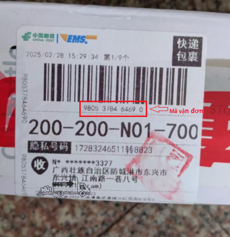 Cách lấy mã vận đơn EMS China Post