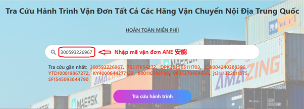 Cách tra cứu mã vận đơn Ane Express