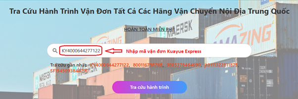 Cách tra cứu mã vận đơn Kuayue Express trên amzcheck.net