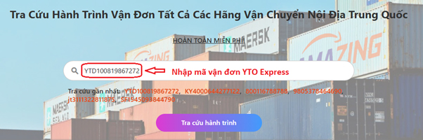 Cách tra cứu mã vận đơn YTO Express trên amzcheck.net