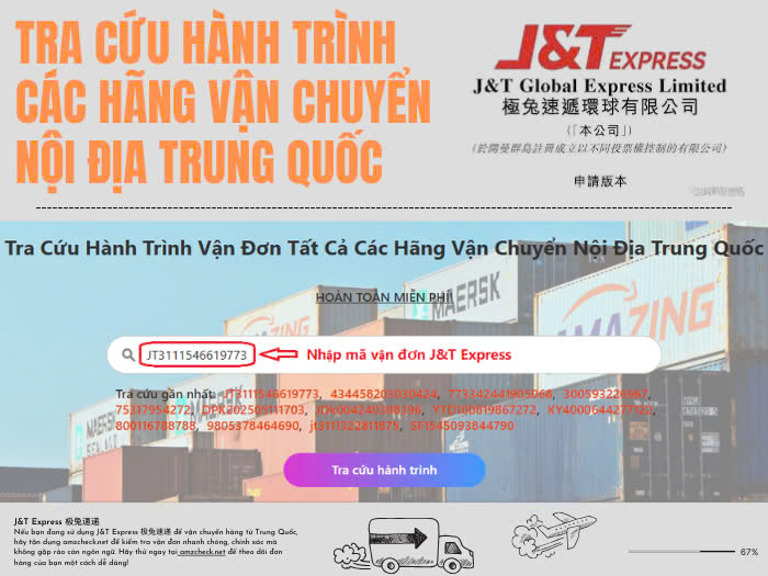 Tra cứu vận đơn J&T Express