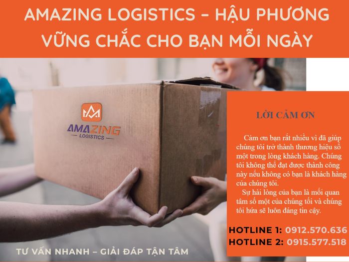 Kho Amazing Logistics luôn sẵn sàng hỗ trợ khách gửi hàng đi Trung Quốc – liên hệ hotline trên ảnh